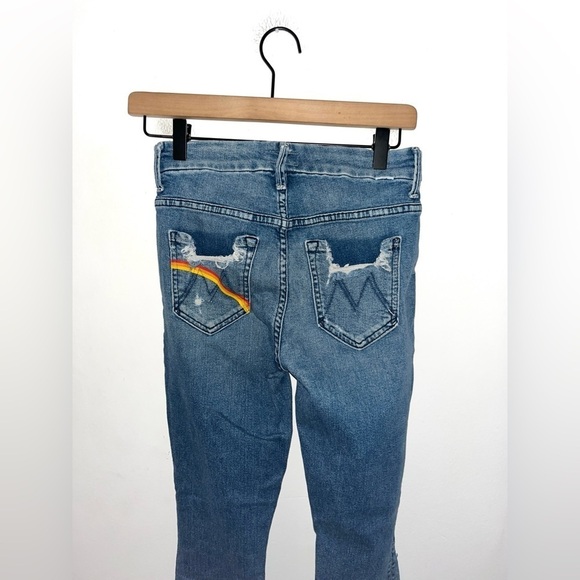 MOTHER High Waisted Looker Ankle Chew Rainbow Jeans in Learning To Hula Size 24 - Picture 9 of 14